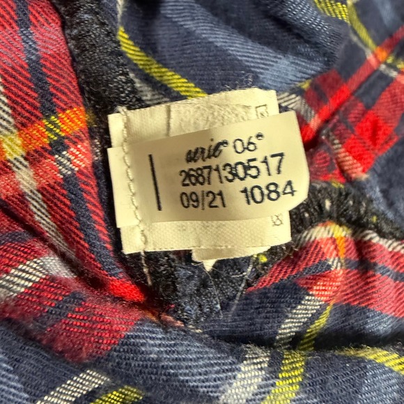 Aerie Navy Blue Red Plaid Flannel Button Down Shirt XXL Oversized Long Sleeve - Picture 5 of 12